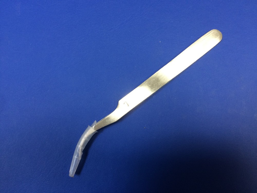 TWEEZERS PATTERN #7 STAINLESS STEEL ANTIMAGNETIC PRECISION CURVED TIP