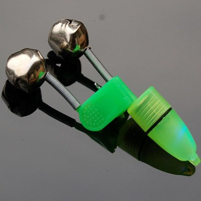 10Pcs LED Light Double Twin Bells Tip Clip On Fish Fishing Rod Bite Alarm