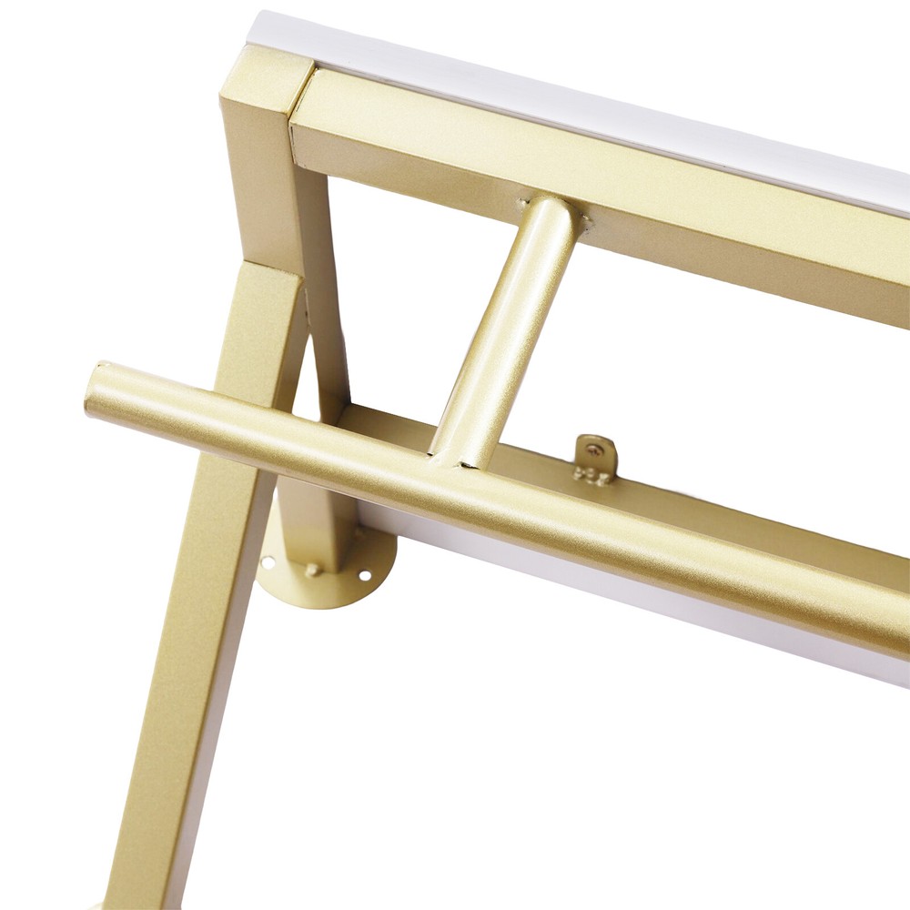 Clothing Rack Gold Wall Mounted Garment Display Storage Rack with Hanging Bar
