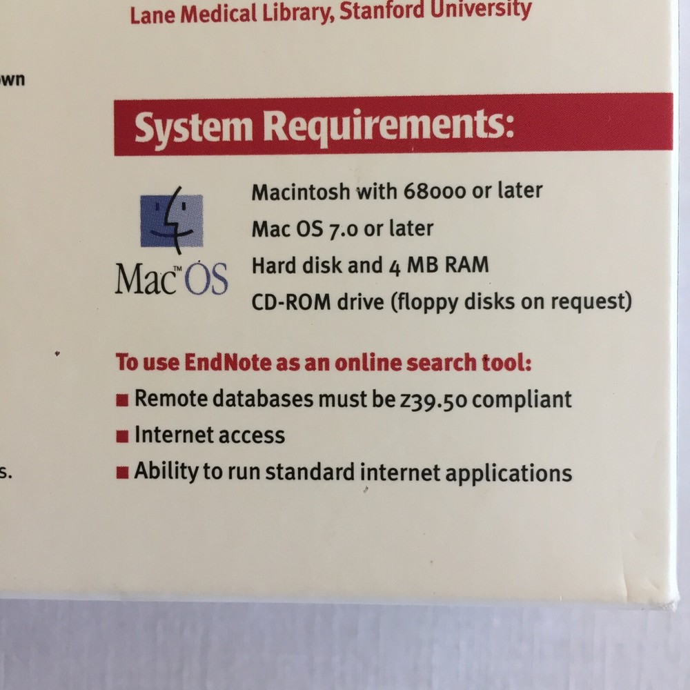 EndNote Student Special MacIntosh 3.1.2 3rd Ed. 1999 ISI ResearchSoft Complete