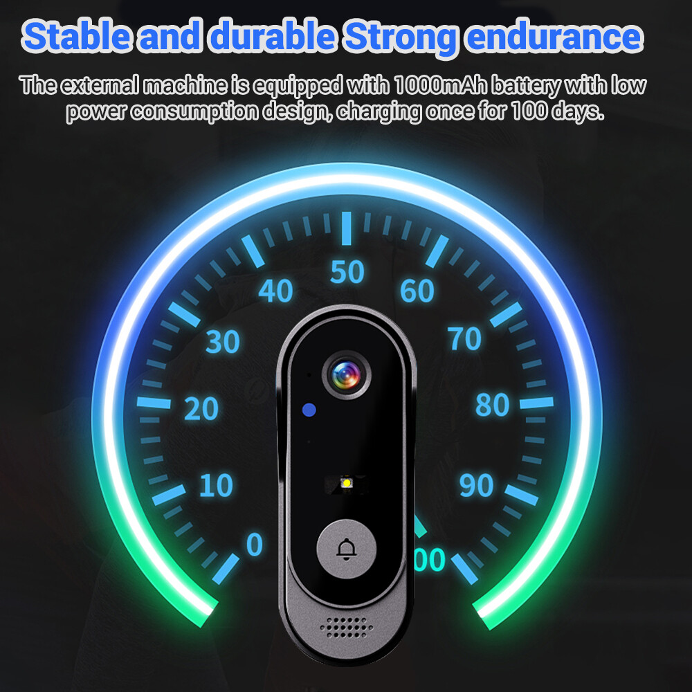 1080P 2.4G Wireless Smart Visual Intercom Video Doorbell Camera with IPS Screen