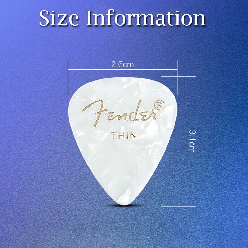 Fender Guitar Picks Assorted Thickness and Colors 12 Pcs. + Picks Holder