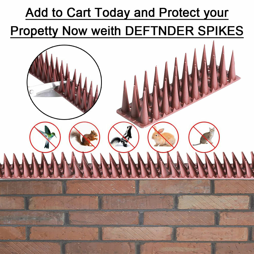 Cat Bird Repellent Spikes Outdoor Fence Spike Plastic Deterrent Climb Strips