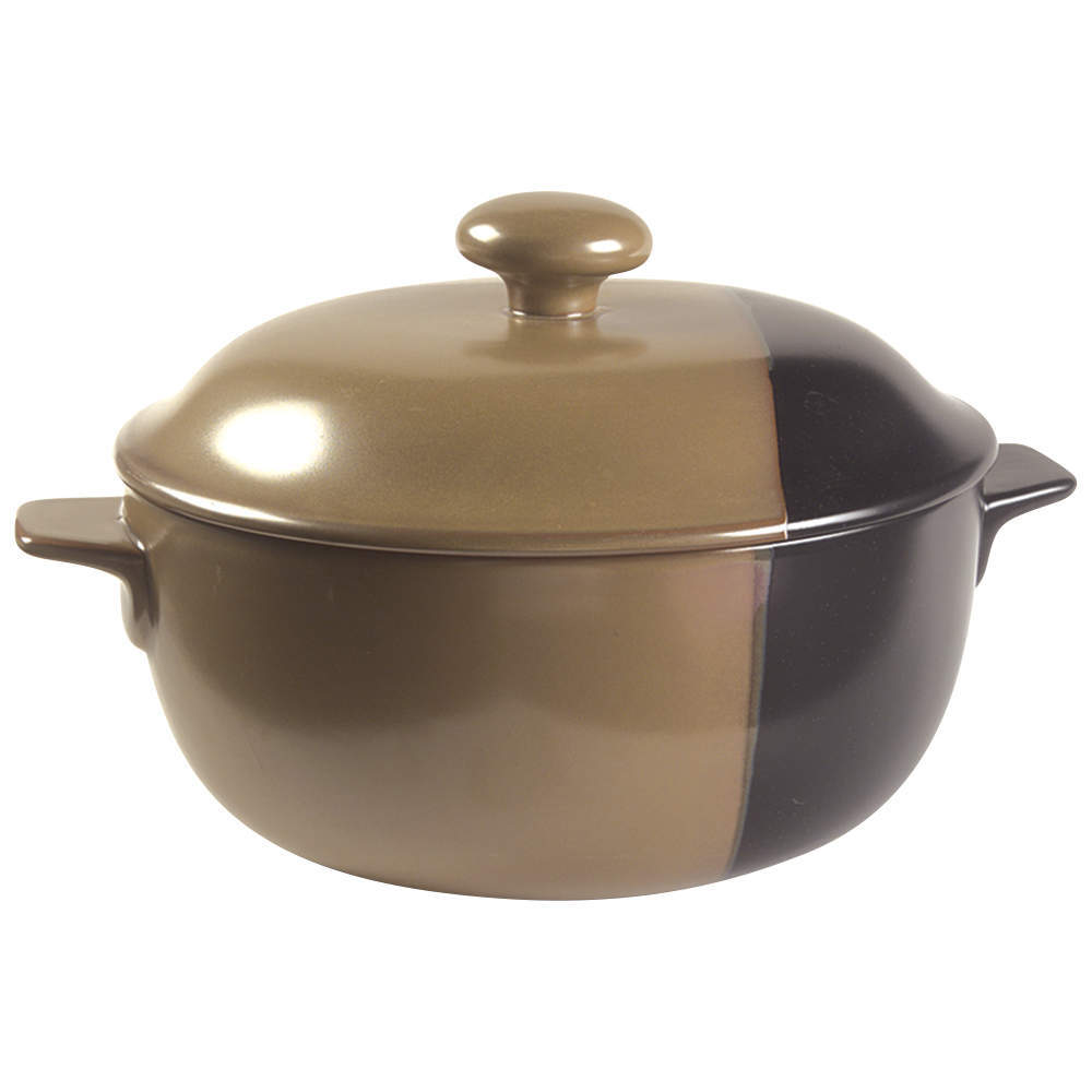 Sango Gold Dust Black 2.5 Quart Round Covered Casserole 5597007