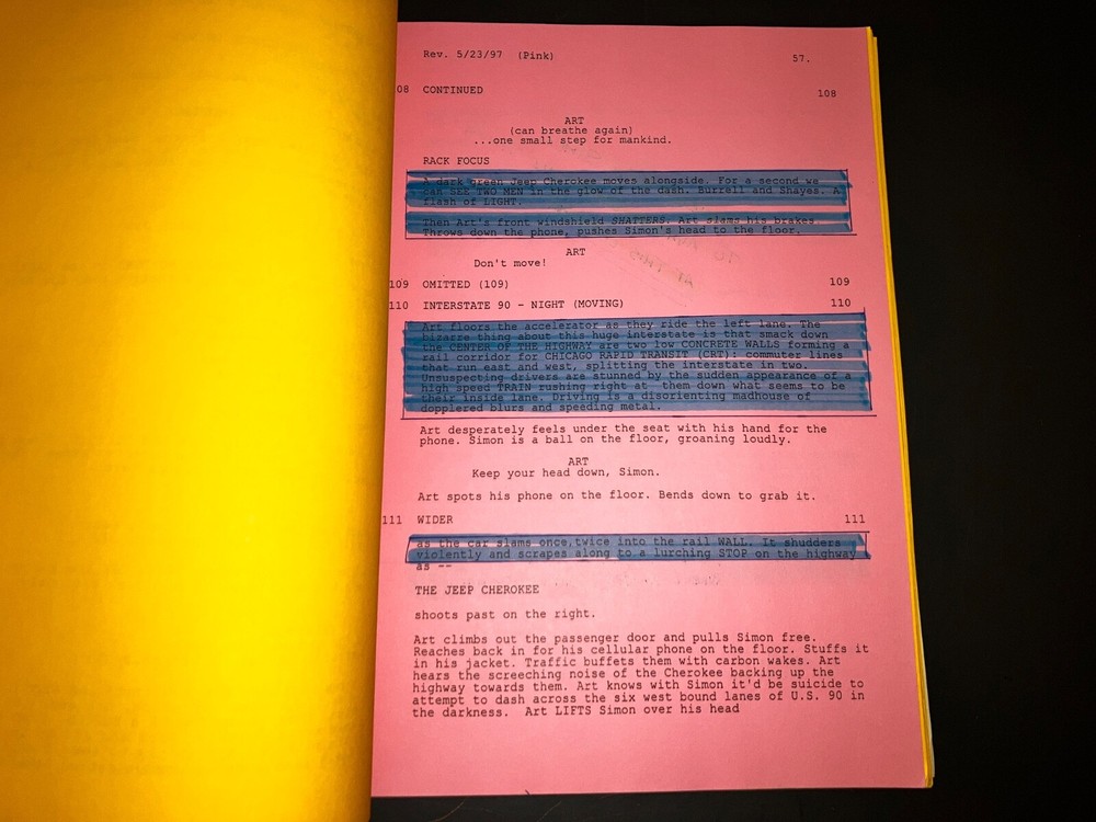 MERCURY RISING (9/5/97) Bruce Willis Sci-Fi +Notes +Markings +Alt. End +Strip Bd