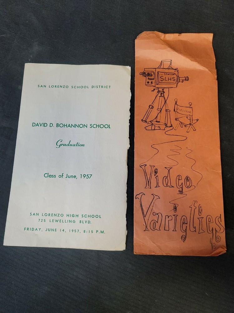 1957 San Lorenzo David D Bohannon High School Graduation Program Video Varieties