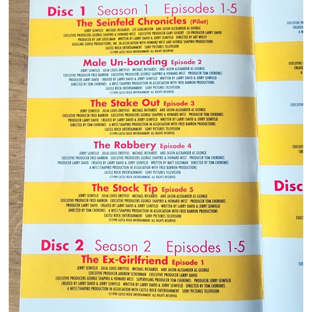 Seinfeld Seasons 1 & 2 DVD Set Volume 1-4 Complete Collection 1989-1991