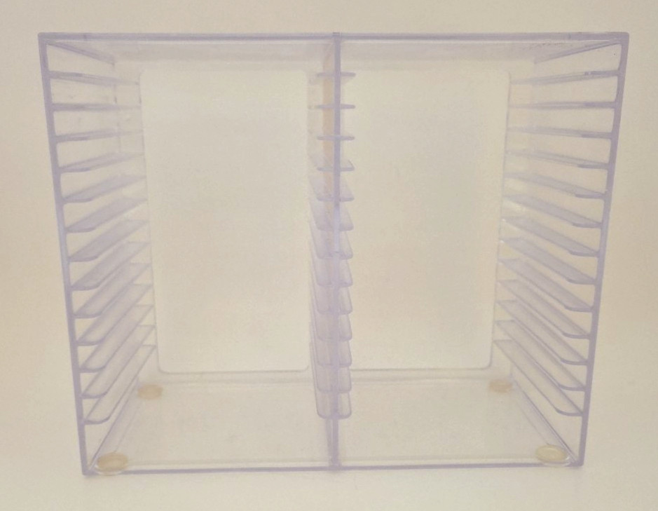 Vtg.1993 CD Rack Clear Acrylic Holds 26 Regular + 2 Double CD's