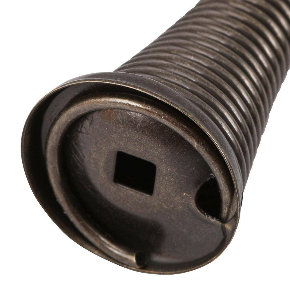 3 In. Antique Brass Broad Base Spring Door Stop (5-Pack)