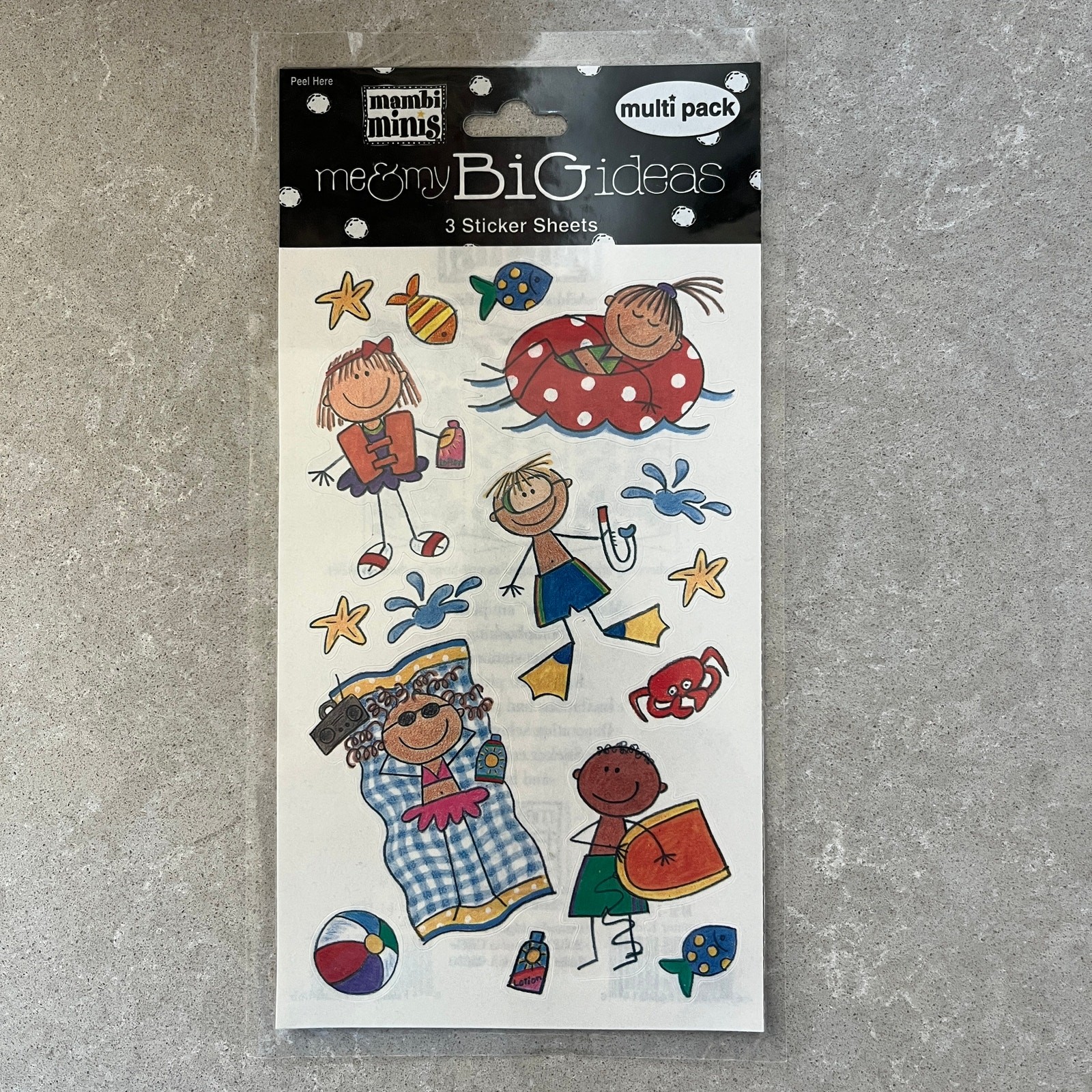 Me & My BIG Ideas Mambi Minis Summer Kids Stickers 3 Sheets Scrapbooking NEW