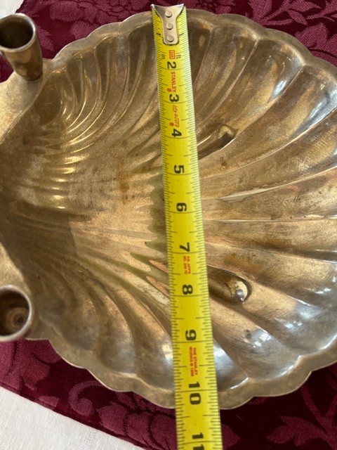 Vintage FB Rogers Silver Co. Chip & Dip Seashell Serving Bowl Candle Holder