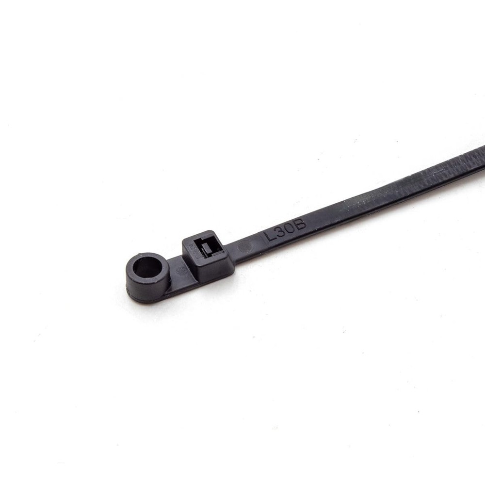 Electriduct 12" Nylon Mounting Cable Ties Plastic - 100 Pieces, Black