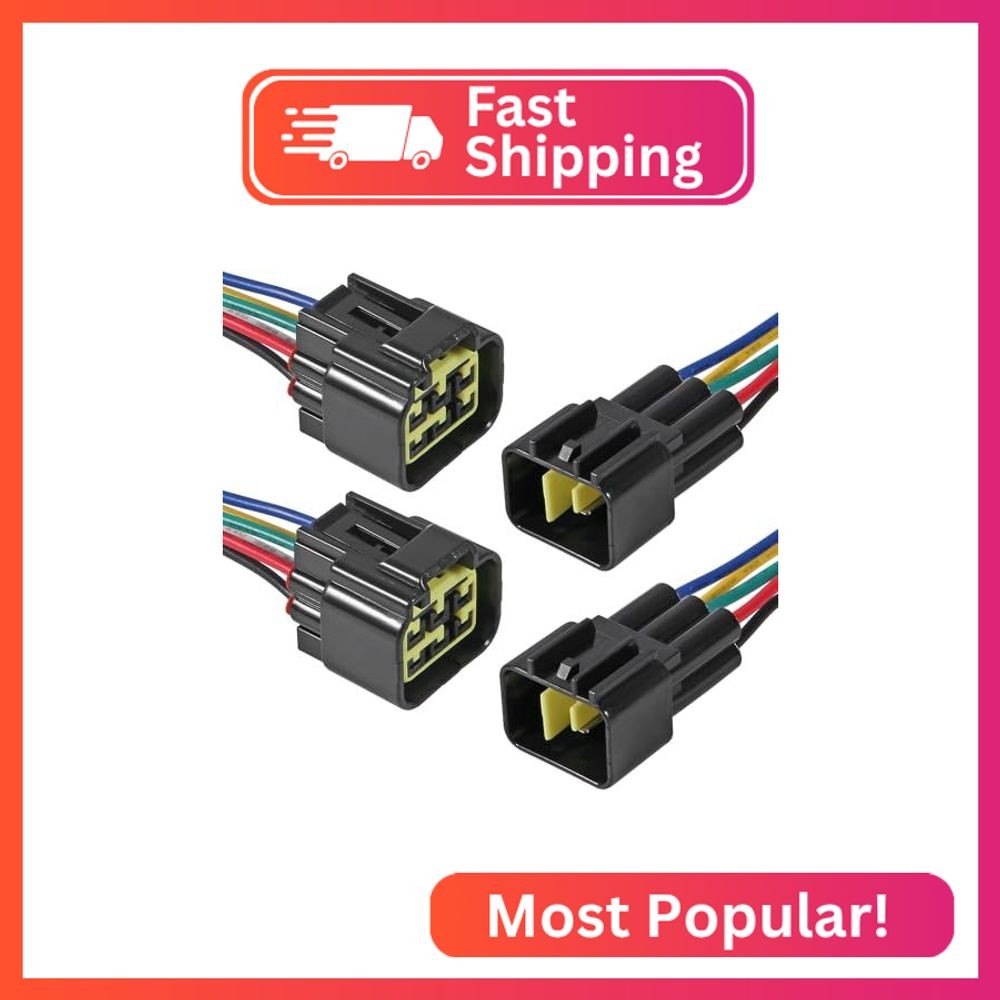 AITRIP 2PACK 6Pin Electrical connector, 6 pin waterproof connector with 3.4inch