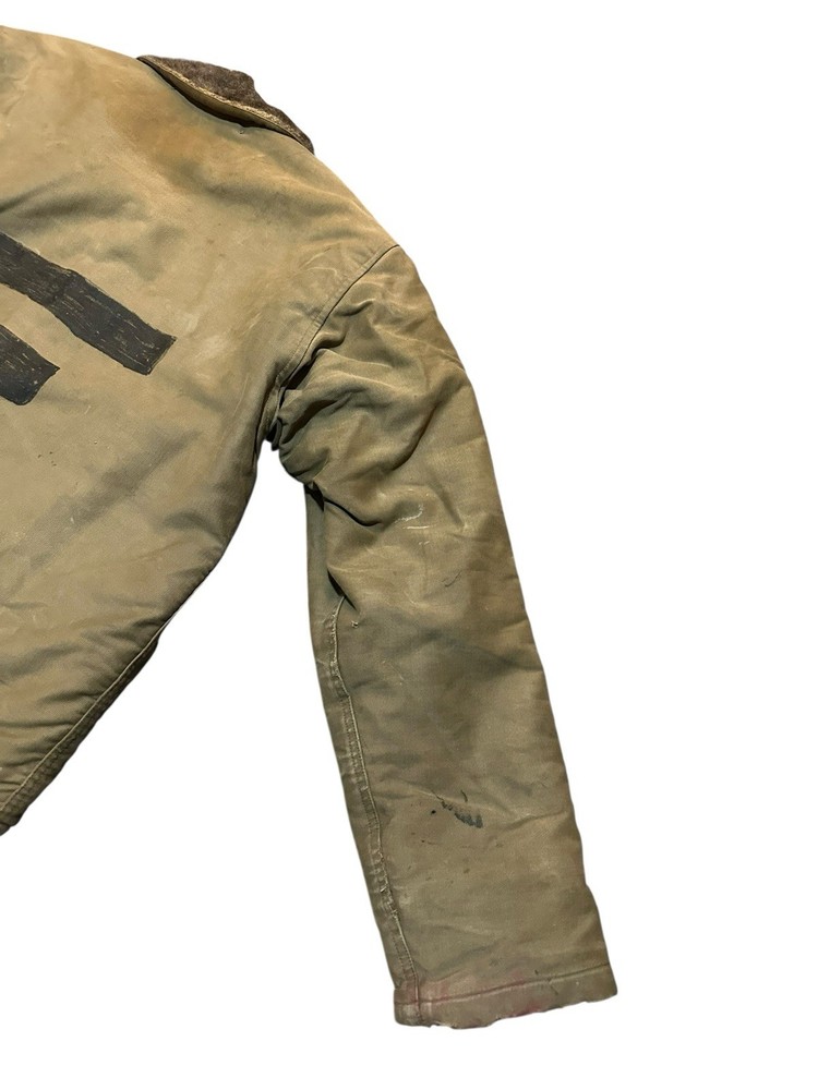 Vintage Original US Navy N-1 Deck Jacket Size 38 Alpaca Lined Talon Zip **READ**