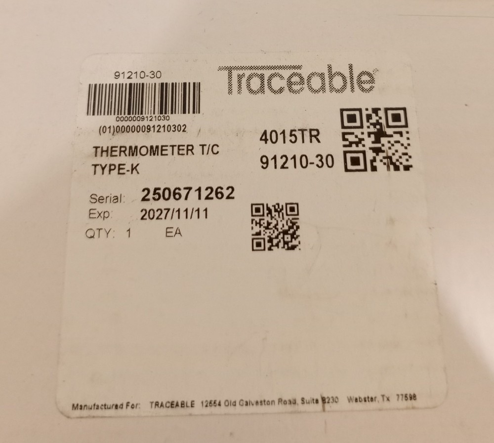 Traceable Thermometer Type-K 4015TR 91210-30