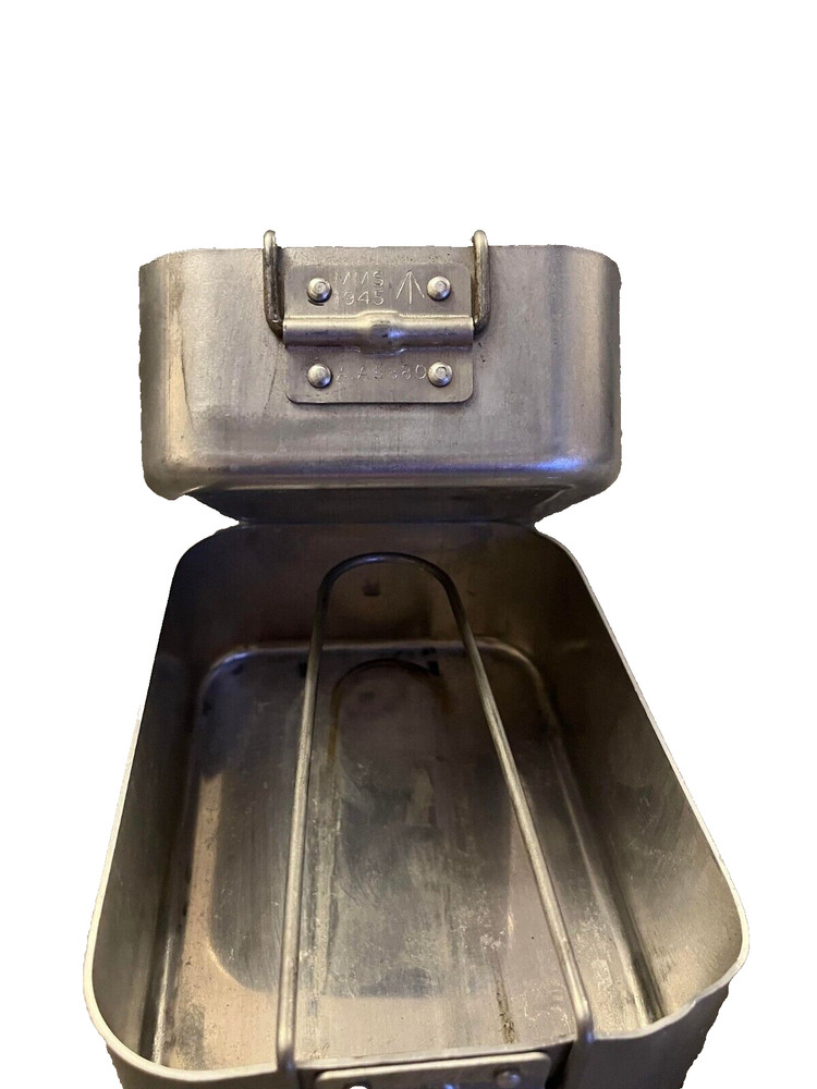 British Army 1945 Mess Tin Pair Vintage WW2 Military Surplus