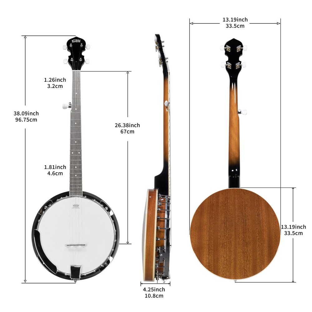 5 String Banjo Sapele Body Material Sapele Back Material