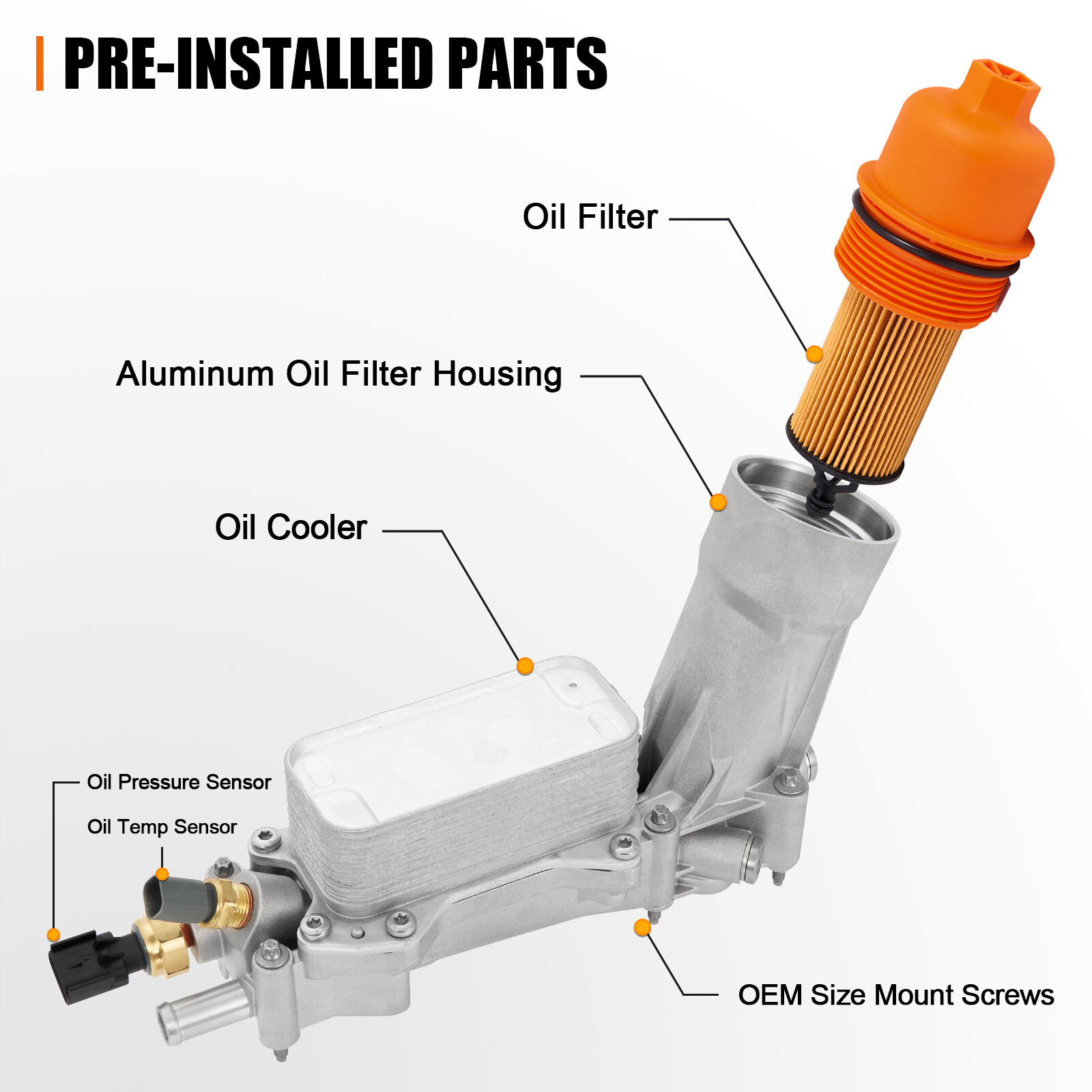 926-959 Upgrade Housing Oil Filter Assembly For 11-16 Jeep Dodge Chrysler Ram3.6