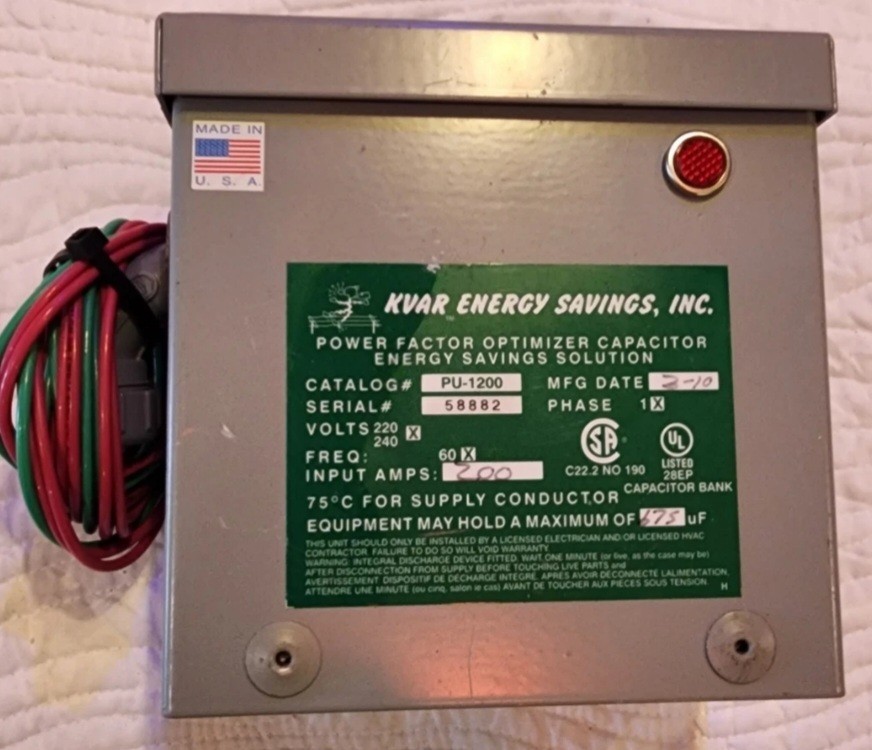 KVAR 1200 200 Amp Electric Energy Saver Home Surge Protector Box NEW