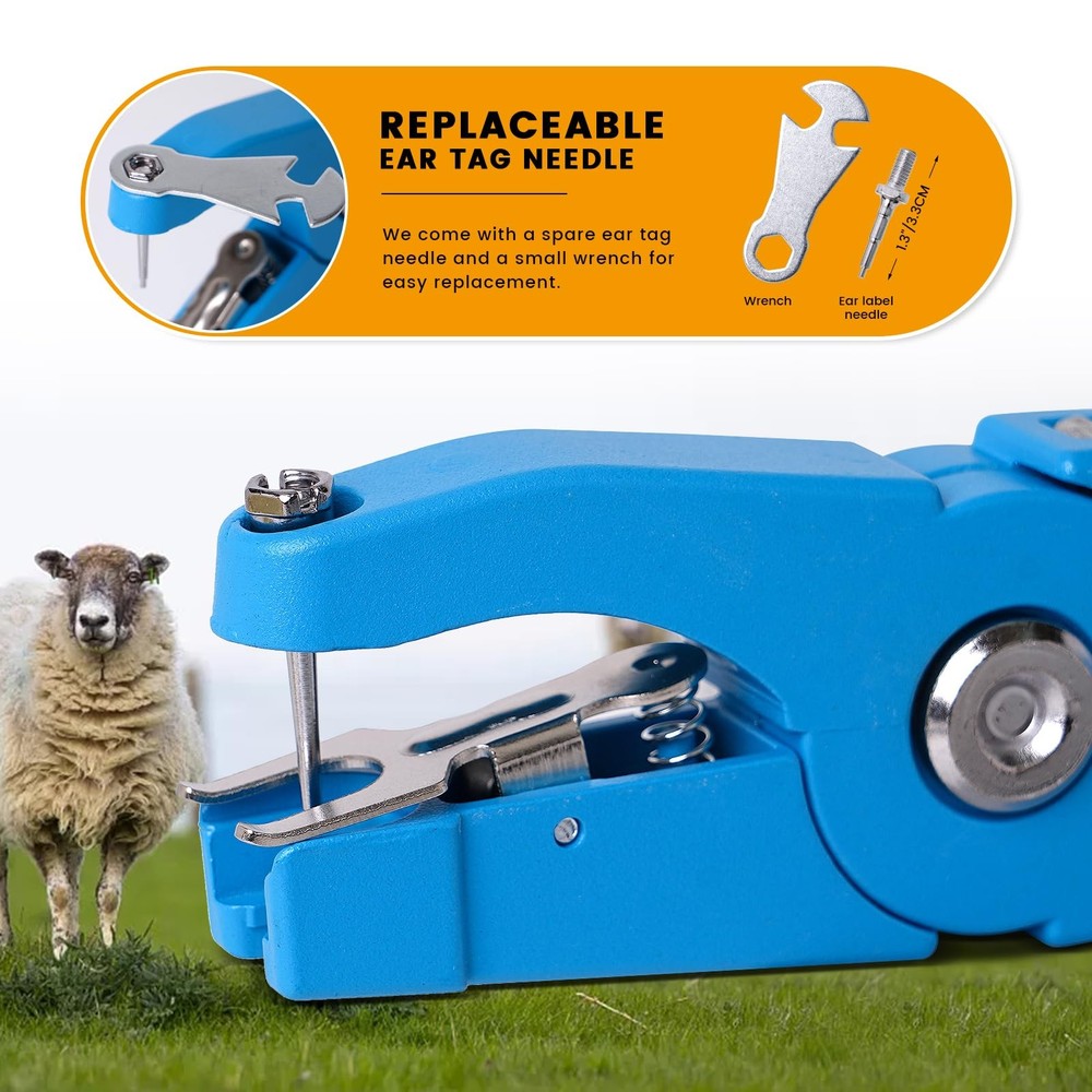 Cattle Ear Tag Applicator Cow Pliers Tagger Universal Blue