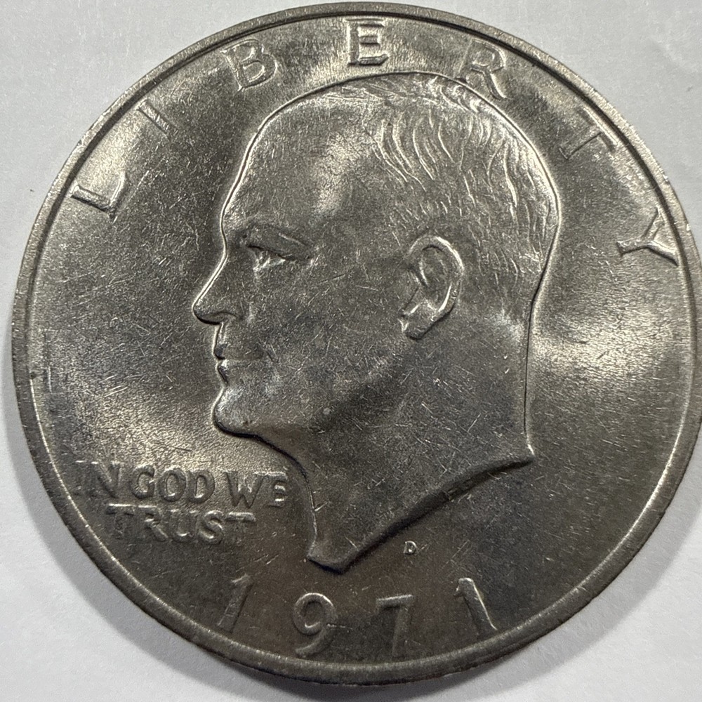 1971 D One Dollar Liberty Eisenhower Coin Flying Eagle Authentic-Very Good Cond.