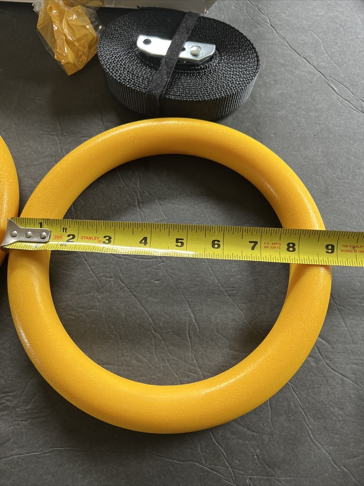 GYM GYMNASTIC RINGS ADJUSTABLE STRAPS CROSS-FIT STRENGTH TRAINING