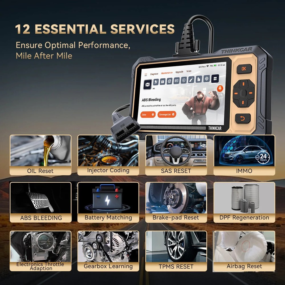 2026 ThinkScan 662 OBD2 Scanner Engine ABS,SRS,Engine,Transmissi Diagnostic Tool