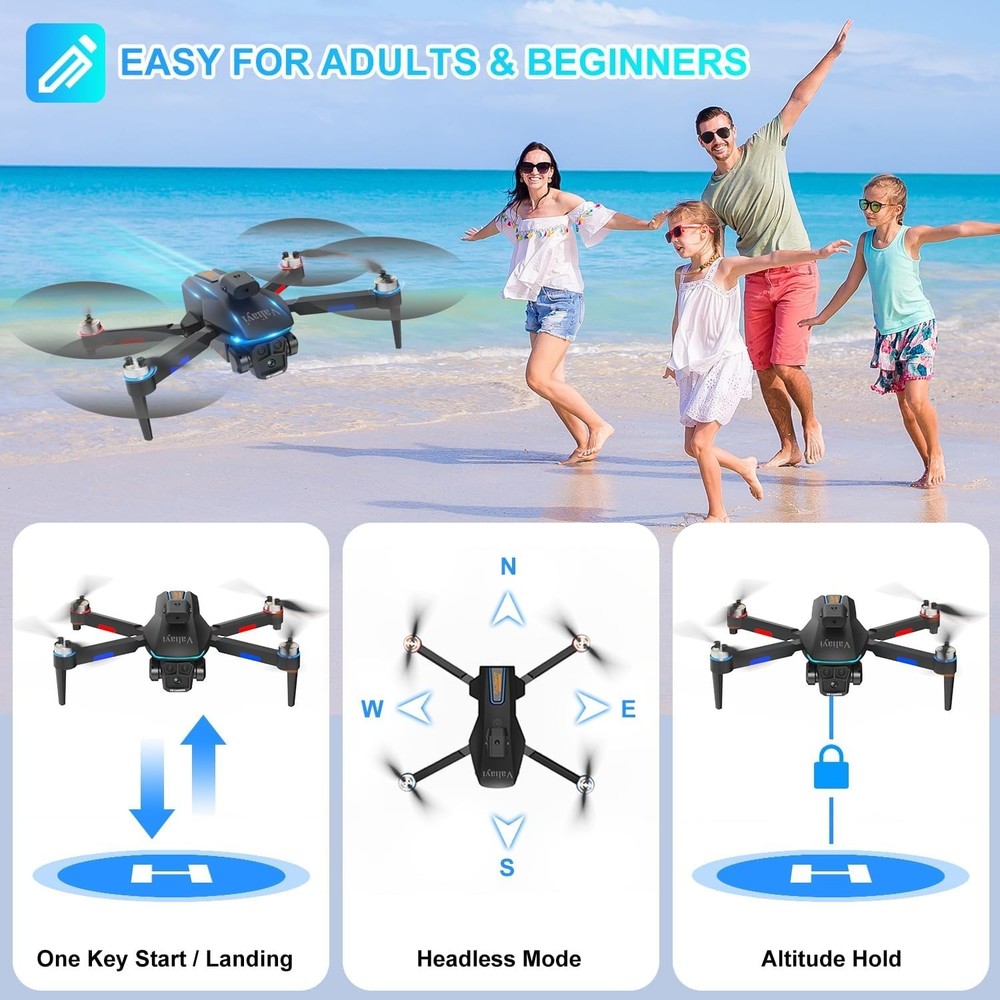 Mini Drone with Camera for Beginners,Foldable,360 Flips,Dual 480p