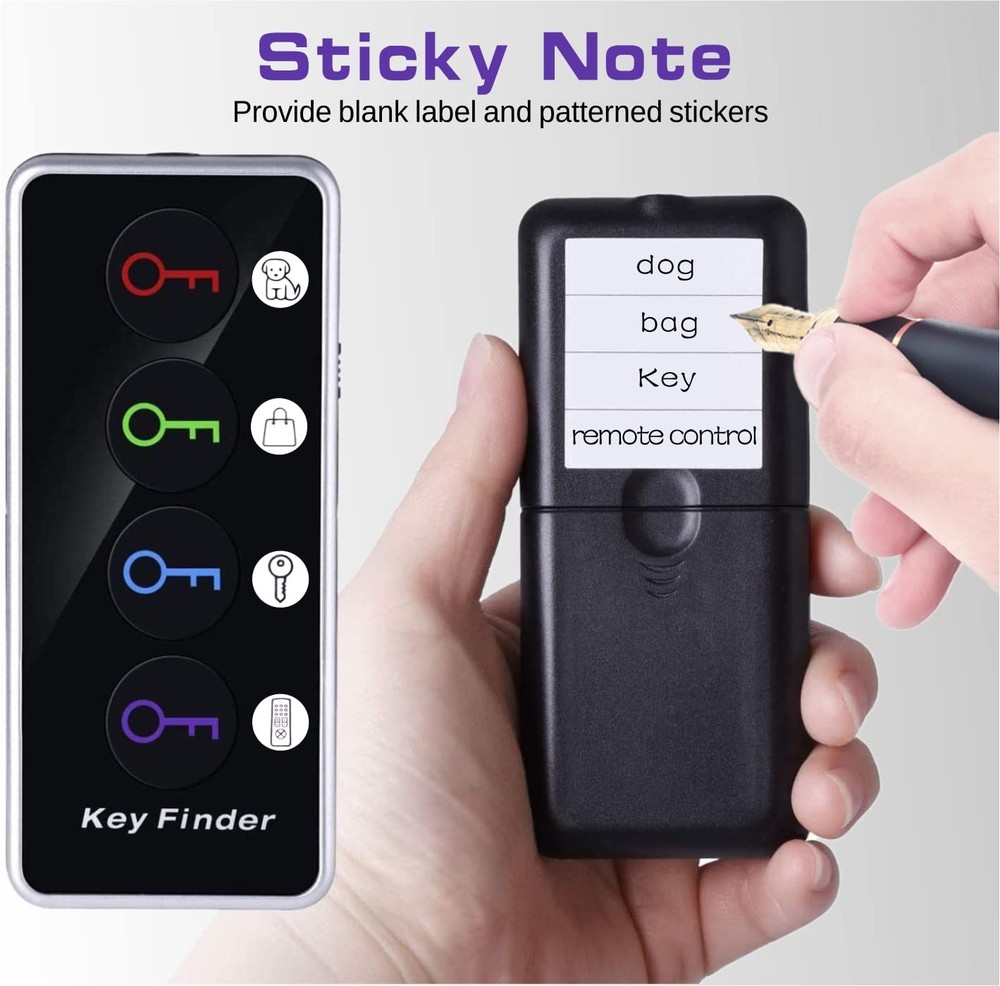 Key Finder, 80dB+ RF Item Locator Tags with 131ft. Working Range, Wireless Re.
