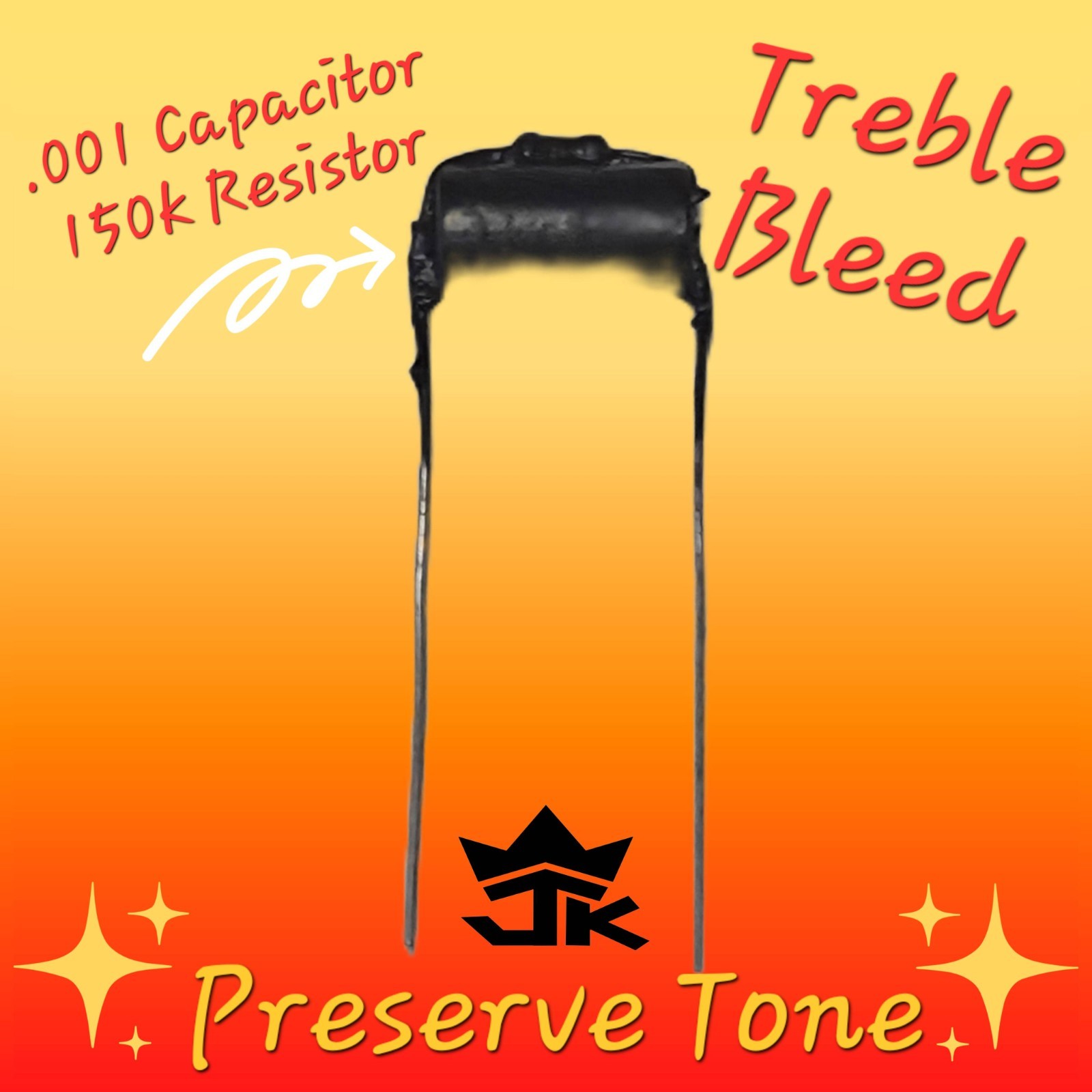 Treble Bleed Circuit Electric Guitar .001uF Cap 150k Resistor Preserve Tone Mod