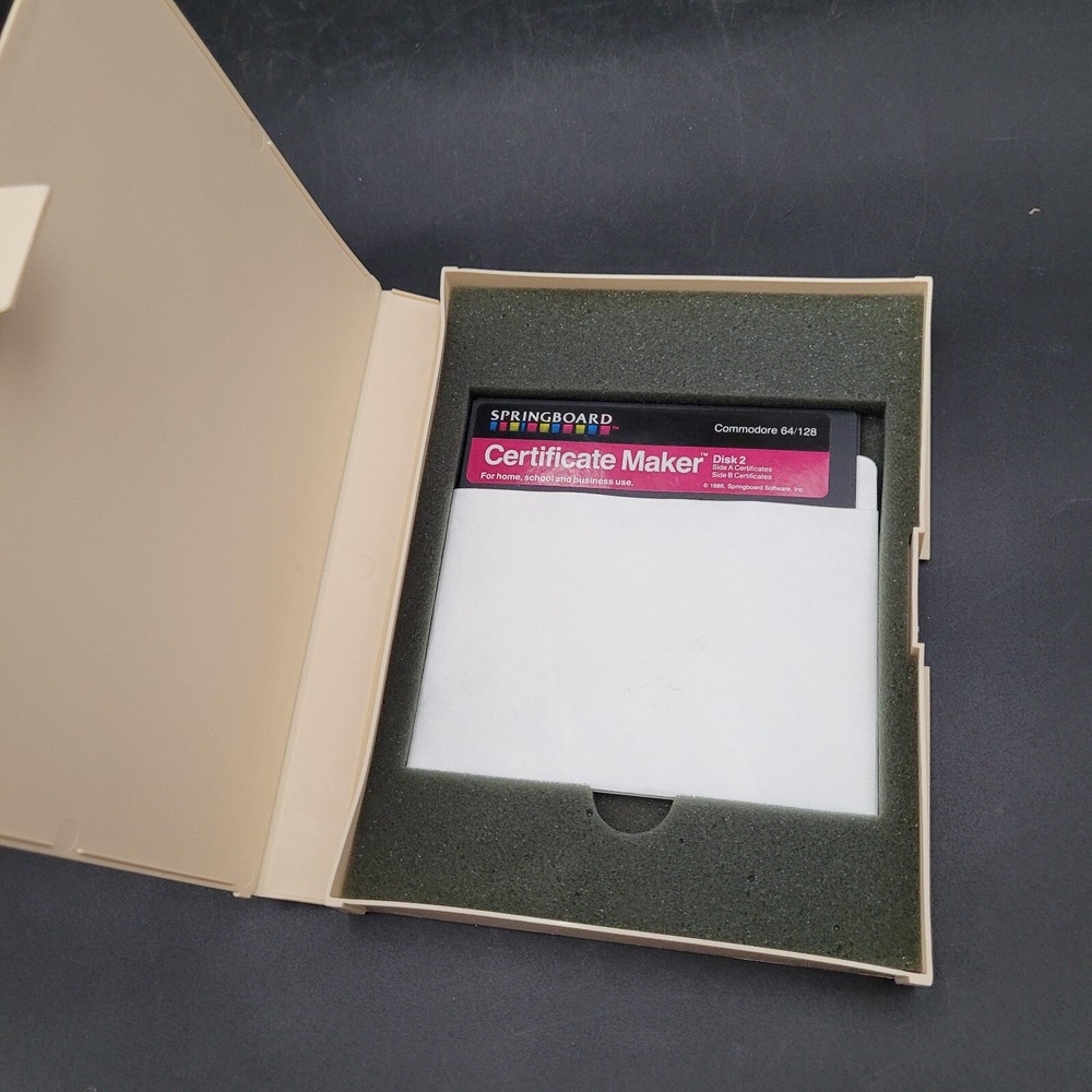 Vintage Computing Springboard Certificate Maker Commodore 64 128 UNTESTED C64