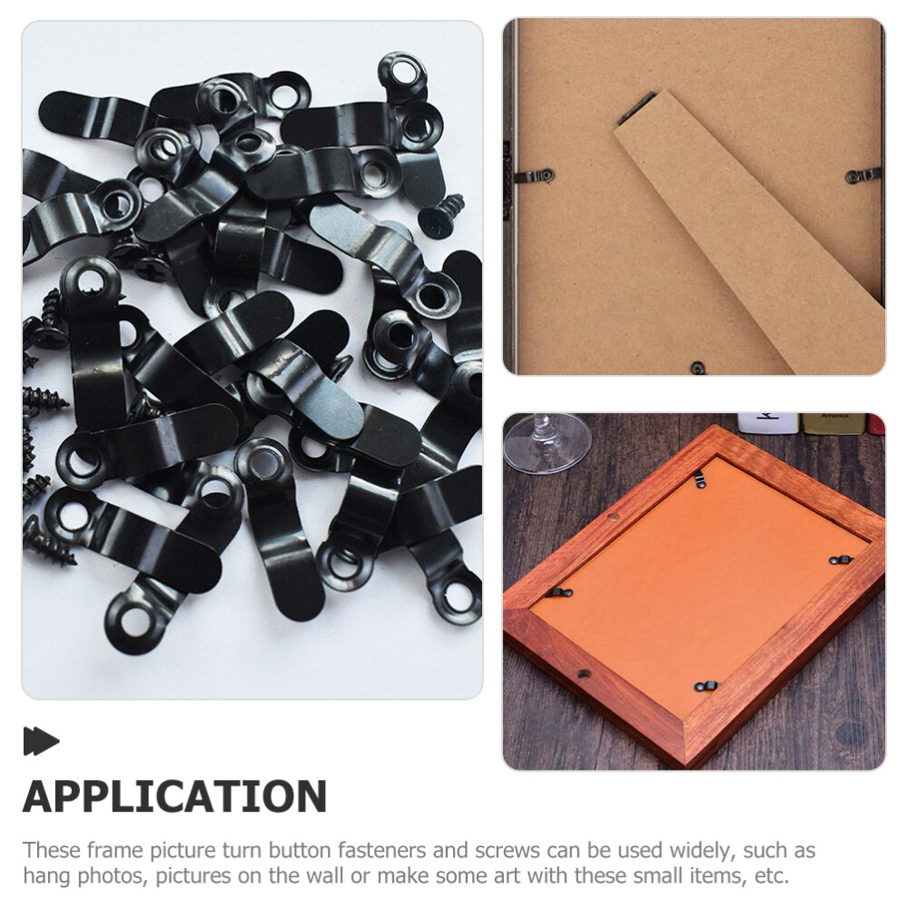 100PCS Black Photo Frame Rotating Clips Backboard Buckles