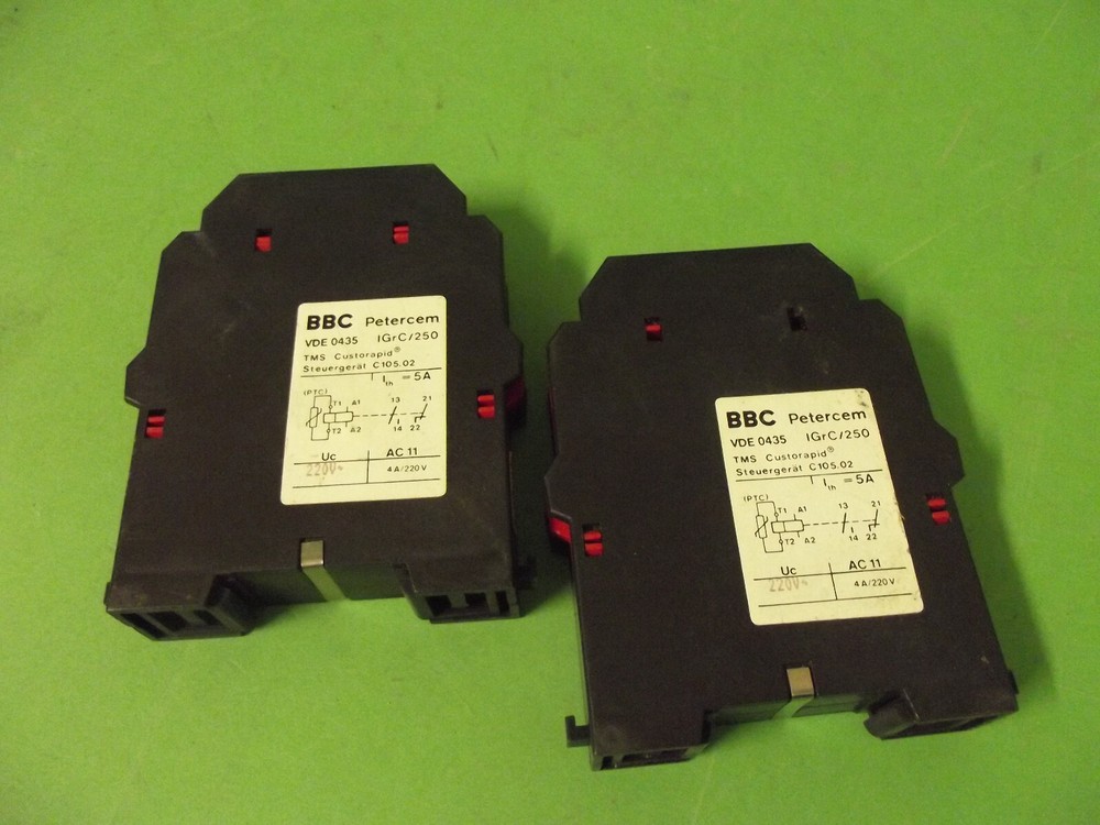 SET (2 pcs.) BBC Petercem VDE0435 IGRC-250 TMS Custorapid TIME RELAY C105.2
