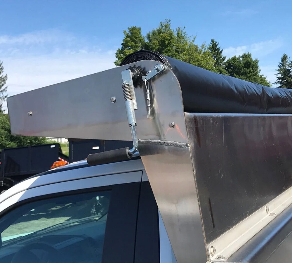 Dump Truck & Trailer Tarp Kit with 8' x 16' PVC Double Pocket Mesh Tarp