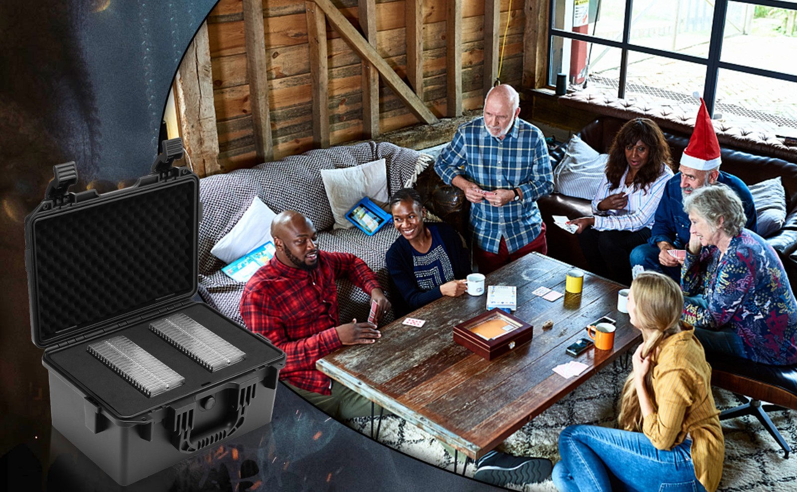 2 Row Trading Card Storage Case PSA Card Slab Box for 40+ Graded Ip65 Waterproof