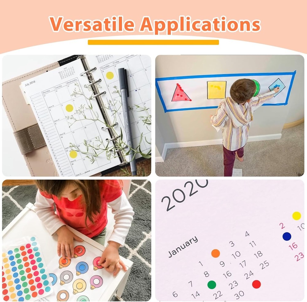 Colored Coding Dot Stickers - 2800 Pcs 1/2 inch Circle inch, 0.5 Inch