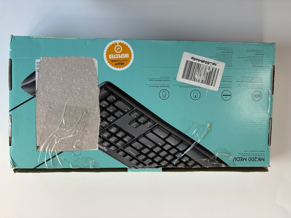 Logitech Media Combo MK200 Wired Full-Size Keyboard and Mouse.