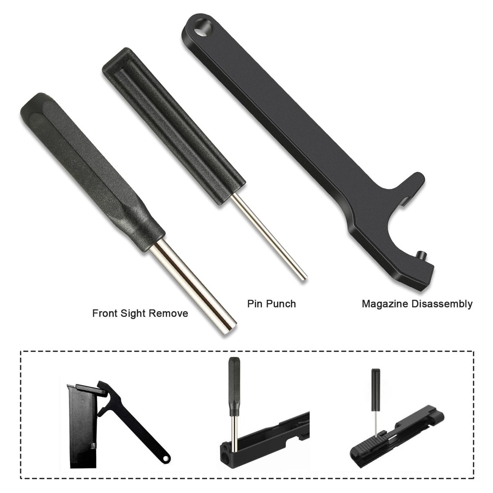 Tool Kit for Glock with Front Sight Remove,Magazine Disassembly, Pin Punch To...