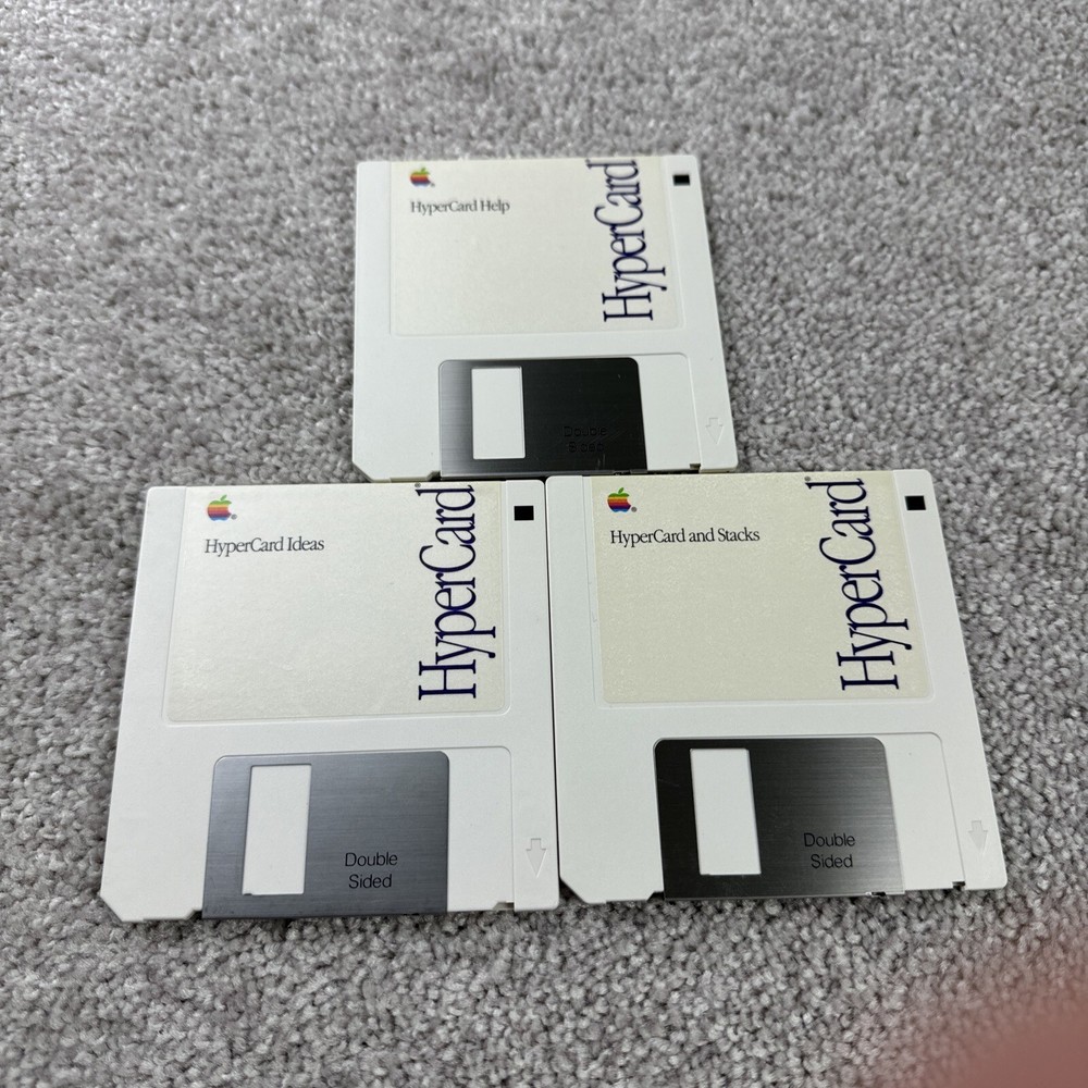 1990 Apple Macintosh Mac HyperCard Disks (3) Ideas - Help - Stacks