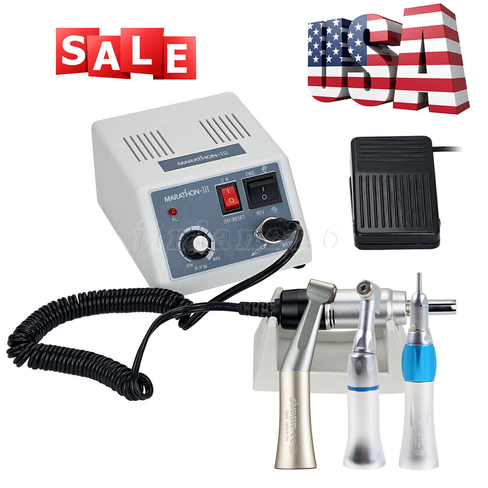 Dental Lab Marathon Electric Micromotor Contra Angle/Straight Handpiece Drill N3