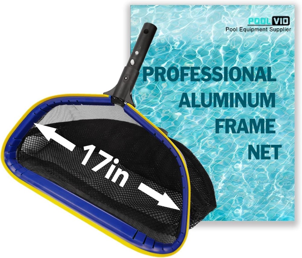 Lightweight Adjustable Pool Rake Net with 10ft Pole for Easy Debris Removal