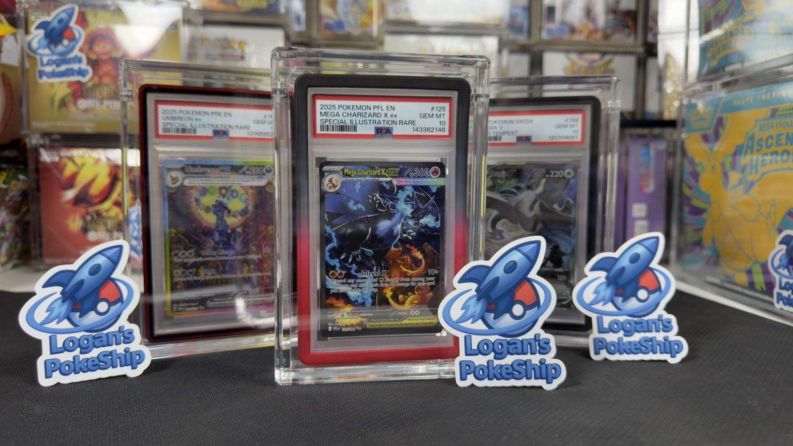 PSA Graded Card Acrylic Magnetic Display Case For Graded Guard Bumpers Installed