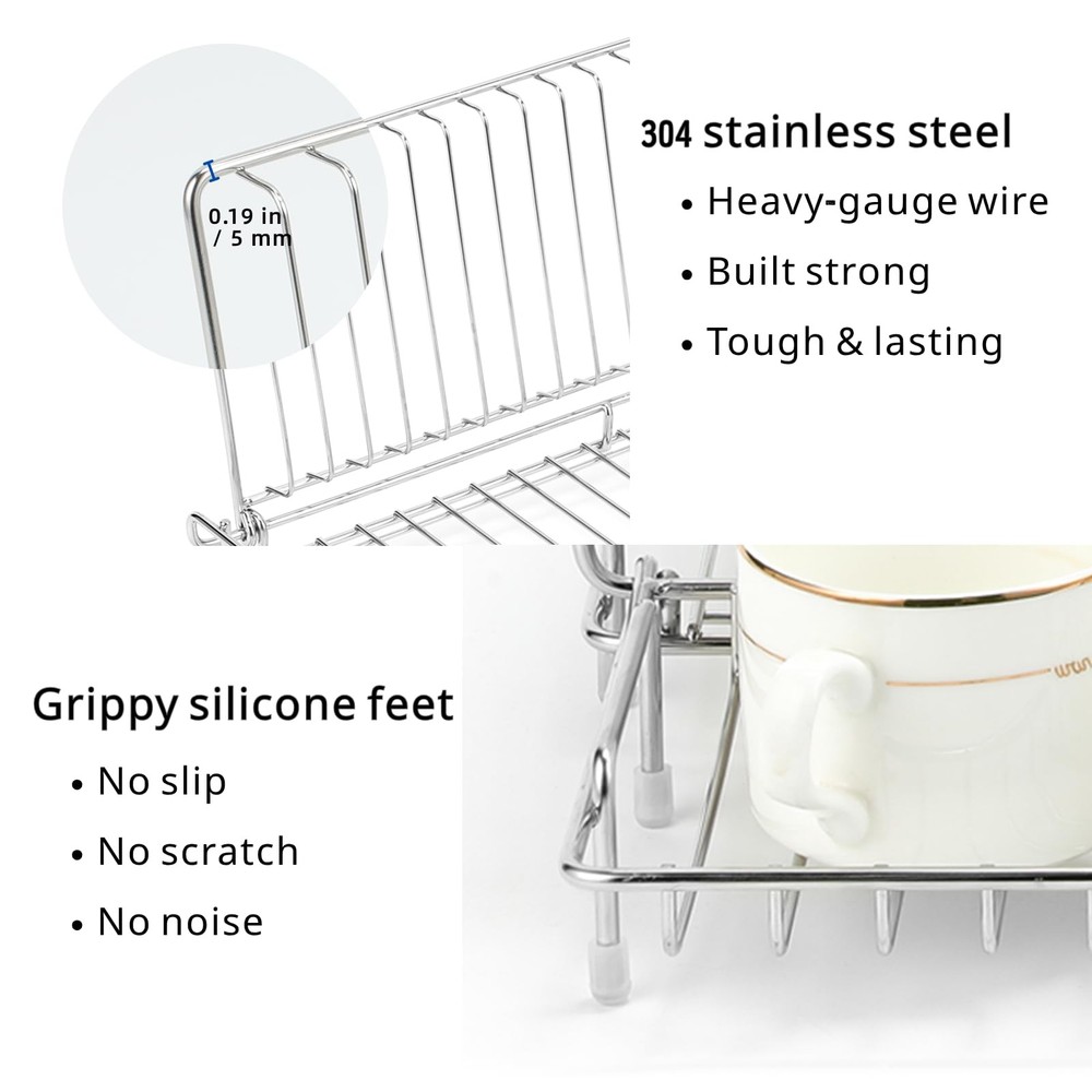 Foldable Dish Drying Rack, Small Racks, Collapsible Rack for Kitchen Counter -