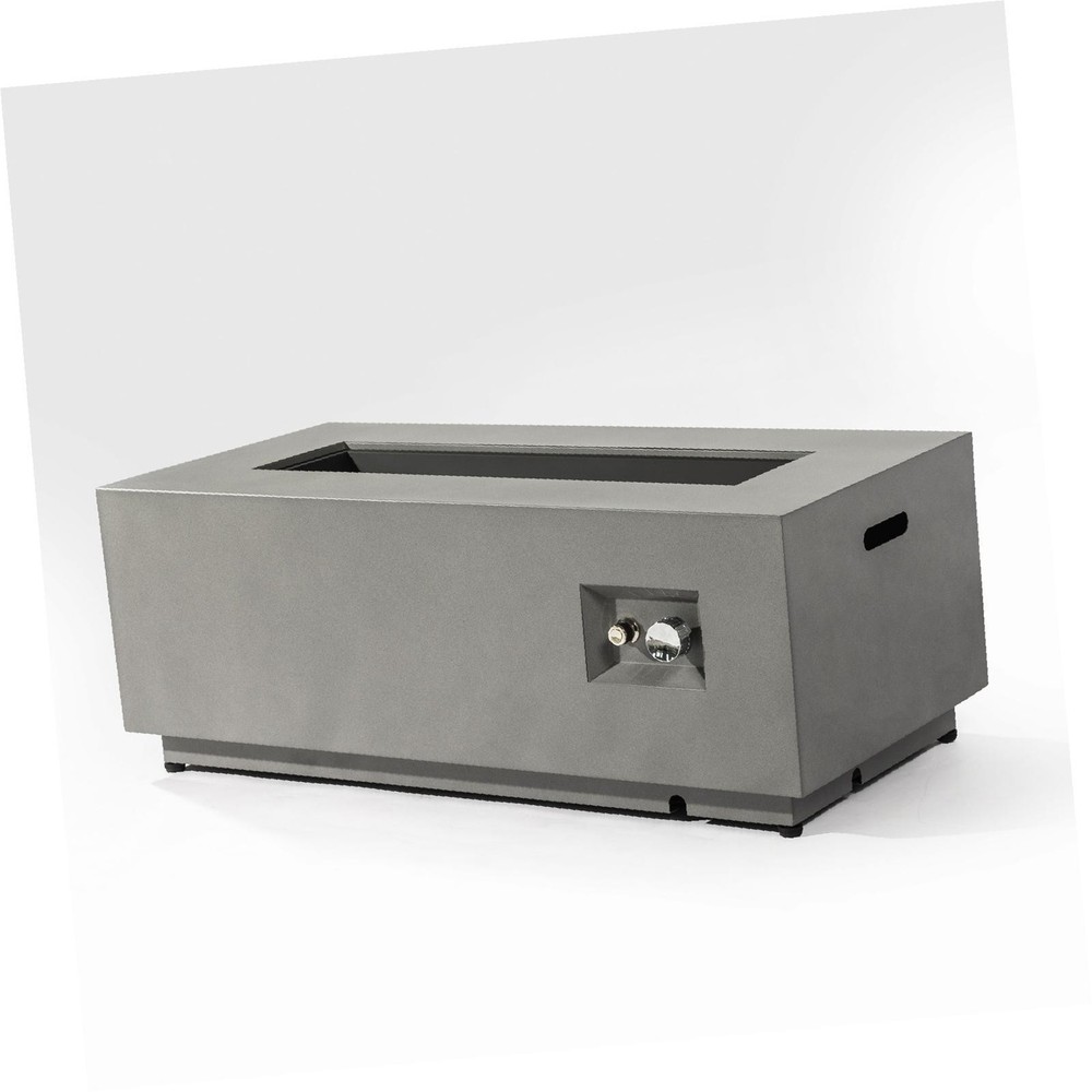 42" Propane Gas Fire Pit Table 2-Pieces, 50000 BTU Rectangular Steel Fire Pit
