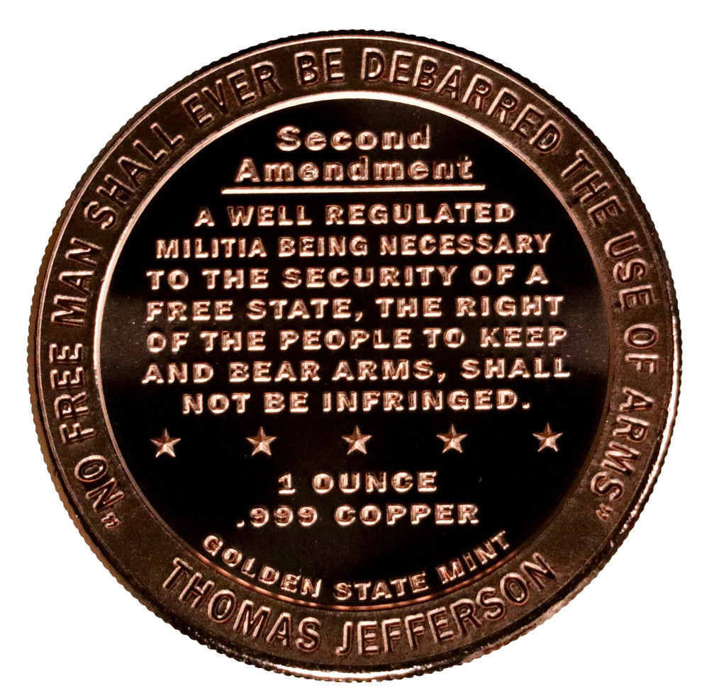 1 oz Copper Round – Second Amendment | Right to Bear Arms | .999 Fine