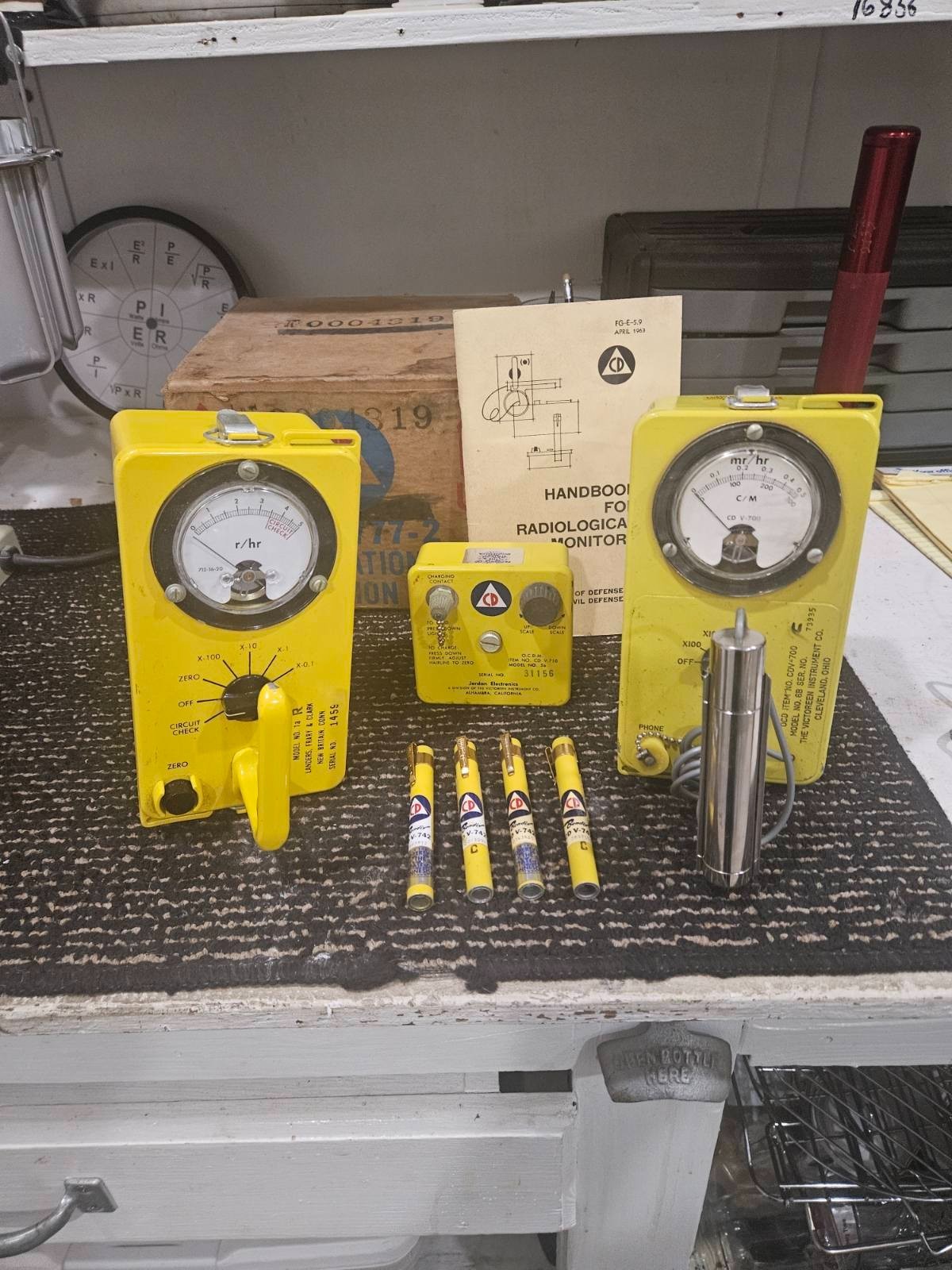 Cold War Civil Defense Geiger Counter Victoreen CDV-715 1a and CVD750 5B