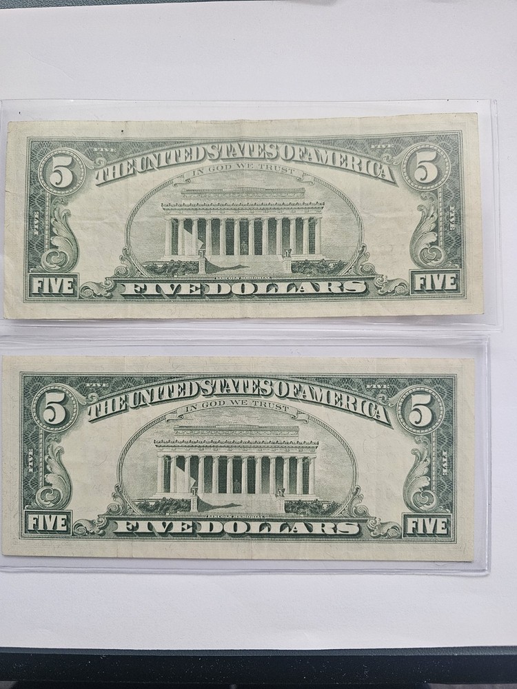 Two 1963 $5 Dollar Bill