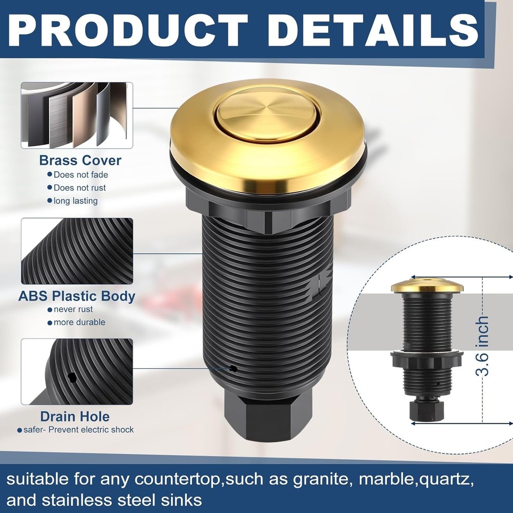 Garbage Disposal Air Switch Kit Wireless Sink Top Garbage Disposal Button Stainl