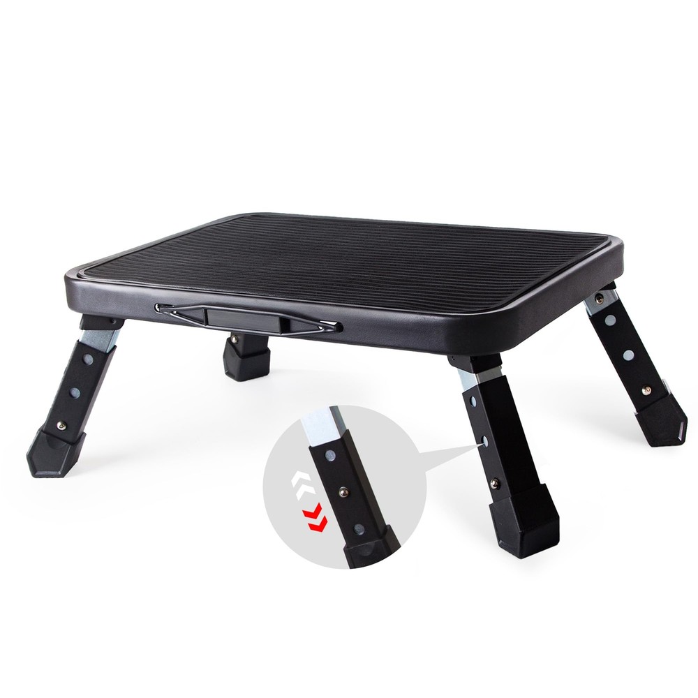 Folding Step Stool Height Adjustable 1- Step 330lbs Sturdy Portable Step Plat...