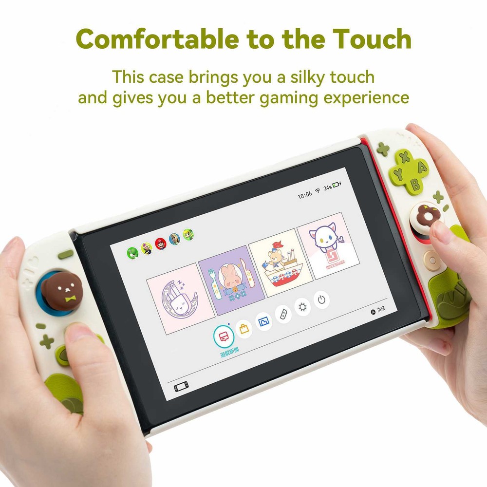 GeekShare Protective Case for Nintendo Switch/Switch OLED and JoyCon Cover Donut